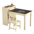 Puecrof Kinder Kreativtisch mit Stuhl aus Massivholz – Multifunktioneller Lern- & Spieltisch mit Stauraum für Kleinkinder ab 12 Monaten | Maltisch für Zuhause mit ergonomischem Kinderstuhl