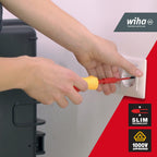 Wiha Bitset slimBit electric für Elektriker I Sechskant 7 teilig mit Bit-Box I VDE geprüfter Bit Satz für Profis (43156)