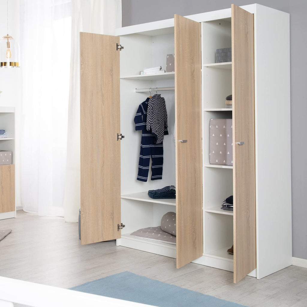 roba Zimmerset 'Gabriella', 3tlg, Bicolor, inkl. Bett 70x140cm, Wickelkommode mit 3 Schubladen, Schrank 3-türig