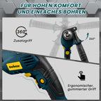 ENVENTOR 900W Schlagbohrmaschine, Elektrische Bohrmaschine mit 36 Stück Zubehör, 2-in-1 Funktion, 0–3000 RPM, 360° Zusatzgriff, 13mm Bohrfutter, für Beton, Metall und Holz