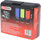 KS Tools 515.1070 1/2" Alu-Felgen Kraft-Stecknuss-Satz robust, 3-tlg.