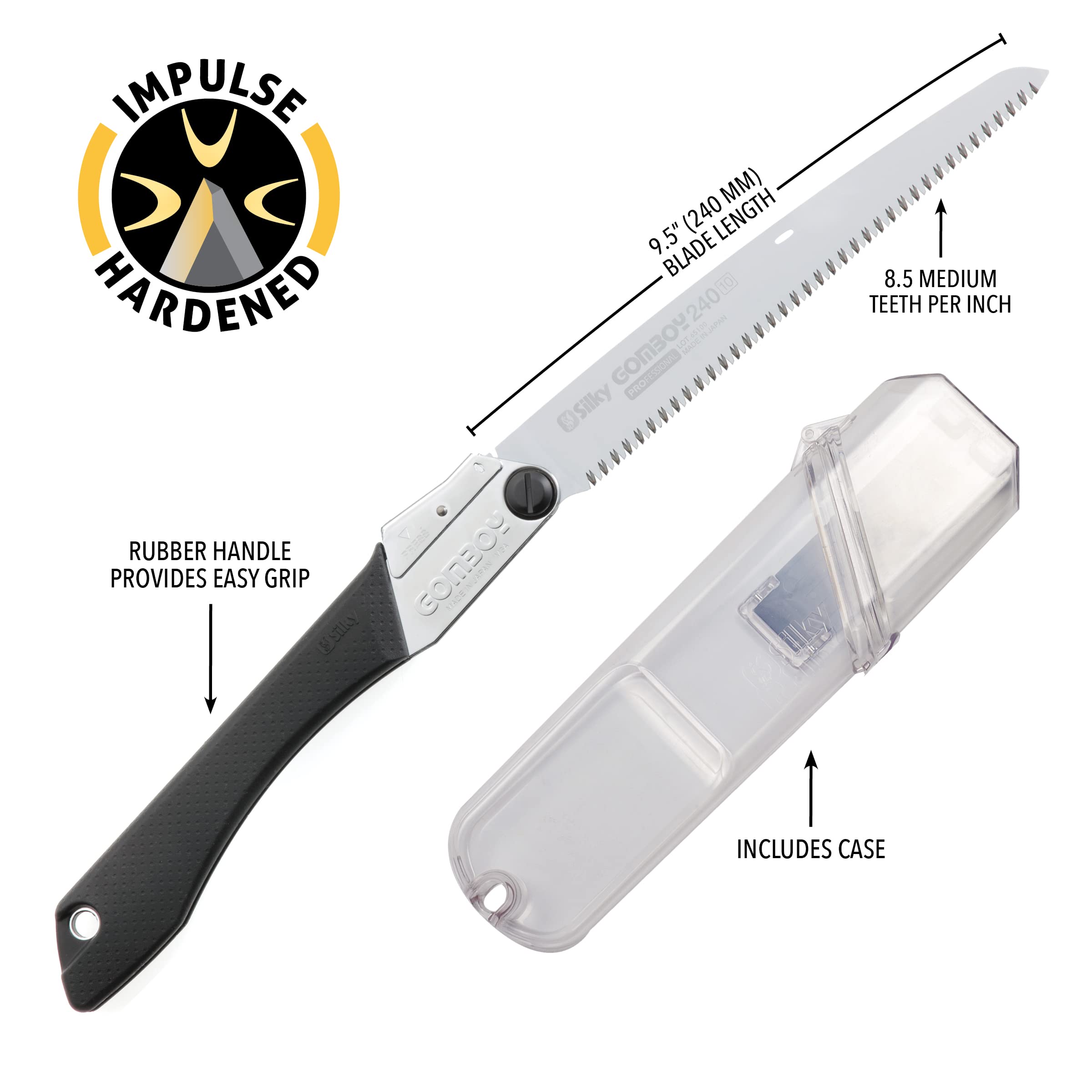 Seidig Professional Series Gomboy 240 Handsäge Landschaftsbau klappbar, mittel Zähne 121–24