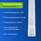 REV Unterbauleuchte Küche LED V600 - Schrankbeleuchtung 60cm, 20.000h, LED Leiste 8W, 600lm, 3000K, weiß