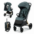 Kinderkraft LOOM Kompakter und leichter Buggy, automatisches Zusammenklappen, große pannensichere Räder, verstellbare Rückenlehne, ab Geburt bis 22 kg, Grün
