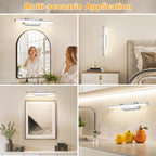Dehobo LED Spiegelleuchte Bad 42CM 9W - Spiegellampe Badezimmer mit Schalter IP44 Wandbeleuchtung Neutralweiß 4000K 730LM für Badzimmer - Badleuchte Badspiegel Lampe Edelstahl Spiegel Schminklicht