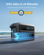 Anker SOLIX C1000 Gen 2 Tragbare Powerstation, 2.000W Solargenerator, vollständige Aufladung in 49 Minuten, 1.024Wh LiFePO₄-Akku für Notstromversorgung, Stromausfälle und Camping