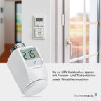 Homematic IP Heizkörperthermostat, Packung mit 3, Smart Home, digitaler Thermostat Heizung, Heizungsthermostat, Steuerung per App, Alexa & Google Home, einfache Installation, Energie sparen, 140280A0