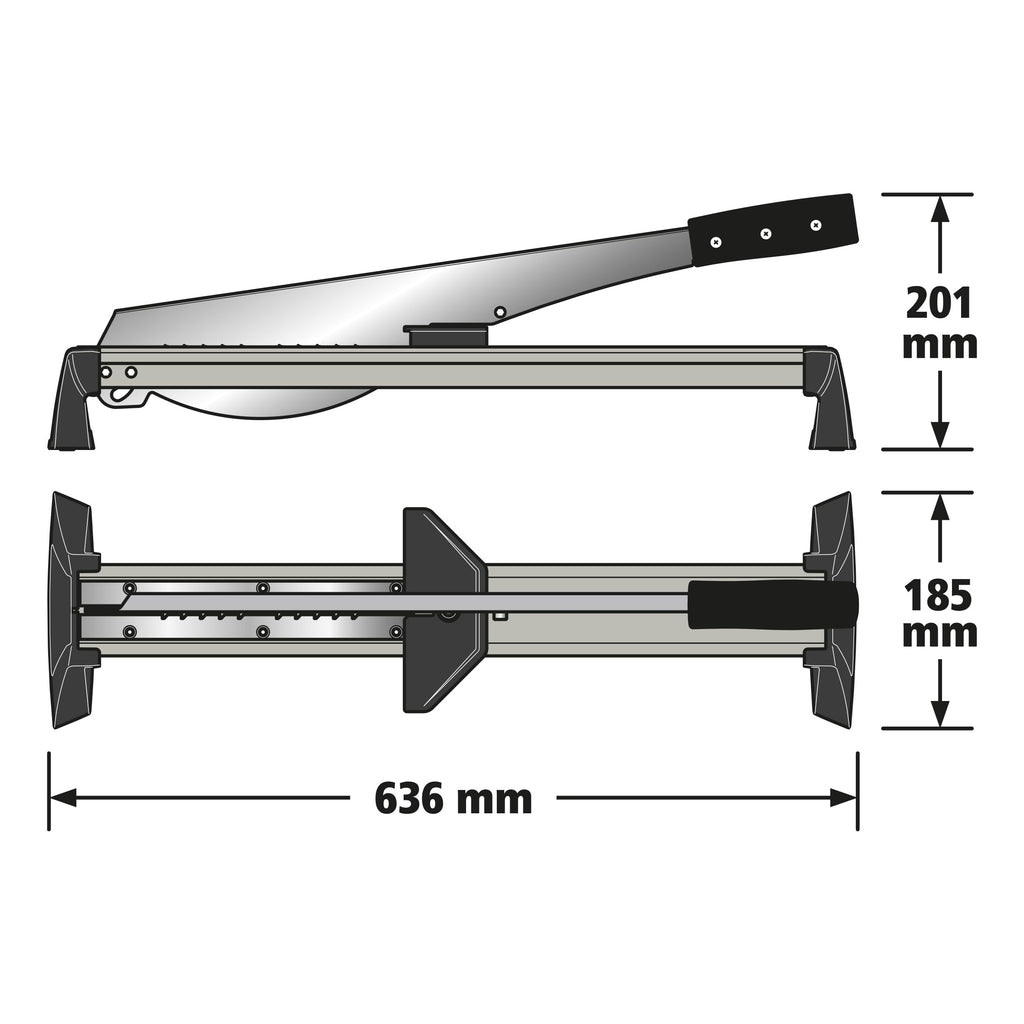 Wolfcraft 6937000 Laminatschneider LC 600 | Schneidegerät für Laminat von bis zu 46,5 cm Breite | Max. Schnittstärke: 11 mm | Ideal für Standard-Verlegearbeiten