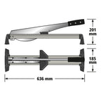 Wolfcraft 6937000 Laminatschneider LC 600 | Schneidegerät für Laminat von bis zu 46,5 cm Breite | Max. Schnittstärke: 11 mm | Ideal für Standard-Verlegearbeiten