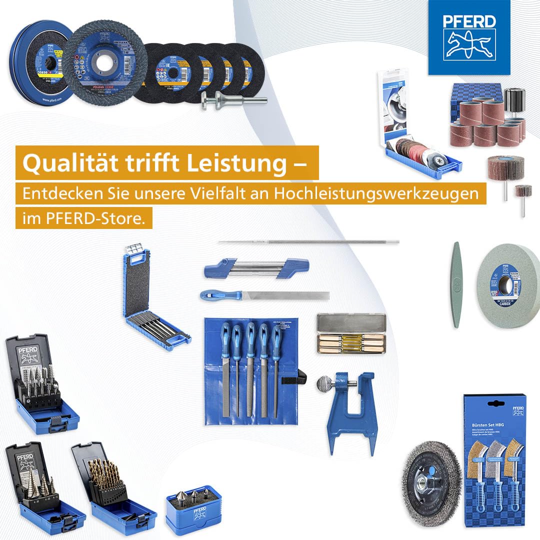 PFERD TOOLS Werkstattfeilen-Set in PVC-Rolltasche, 5 Feilen, 200mm, 11800520 - für ein umfassendes Anwendungsspektrum geeignet