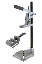wolfcraft Bohrständer mit Schraubstock - 3406301 - praktisches Set zum exakten Bohren von Flächen, Rundmaterial, Leisten