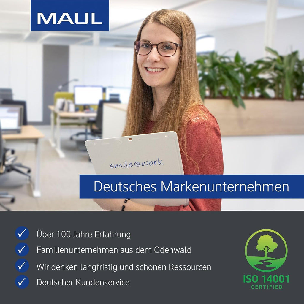 Maul Moderationskoffer MAULstart 35,5 x 31,5 x 6 cm | Moderatorenkoffer aus stabilem Kunststoff | Koffer mit 1.052 Teilen | Inkl. Moderationskarten, Schere, Marker, Stecknadeln | Schwarz