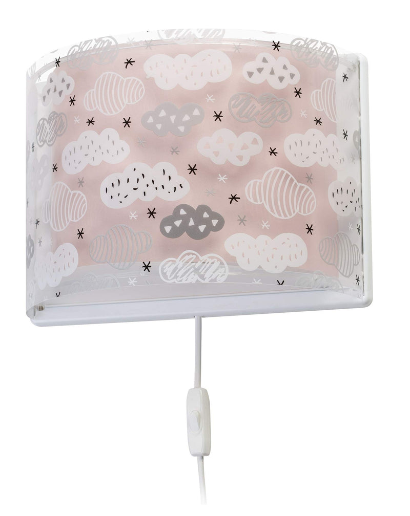 Dalber kinder Wandlampe kinderzimmer, Kinderlampe Wandleuchte Clouds Rosa kinderzimmerlampe, 41418S, E27