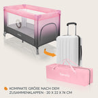 Lionelo Stefi Baby Kinderbett, Reisebett ab Geburt bis 15 kg, Seiteneingang, Sicherungssystem LockGuard, Blockade der Räder, Tragetasche, zusammenklappbar