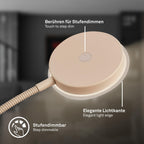 BRILONER - Stehlampe mit Touch, dimmbar, schwenkbar, Memoryfunktion, Leselampe, Wohnzimmerlampe, Schlafzimmer Deko, Deckenfluter, Standleuchte, Stehleuchte, 125,5 x 21 x 45 cm, Beige