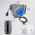 Himimi Automatik Kabeltrommel 15m + 1m 1500W ~ 3000W Kabelaufroller Automatisch Stromtrommel Schlauchaufroller, Verlängerungskabel außen Wandmontage, Überlastschutz, Wand Deckenmontage, 180° drehbar