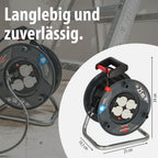 Brennenstuhl Garant V2 Kabeltrommel 25m Kabel (Made in Germany, 4 Schutzkontakt-Steckdosen, Überhitzungsschutz, Trommelkörper aus Spezialkunststoff)