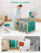 Dripex Laufstall Baby faltbar 150x150x62cm (14 Paneele) mit Spielboard, Laufgitter Baby, Kinderlaufstall & Babyzaun aus strapazierfähigem Plastik, Playpen für Innen & Außen, Braun