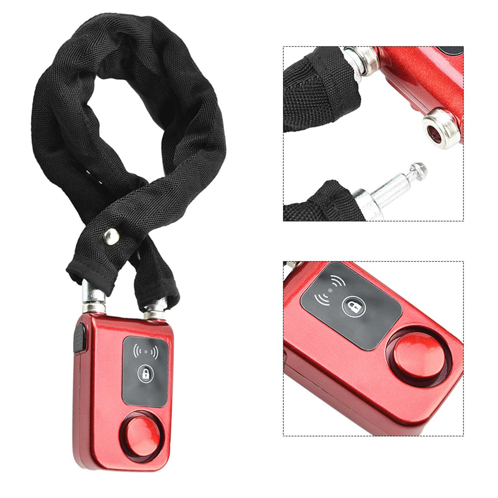 ASHATA Smart Bluetooth Fahrradschloss,Fahrradalarm App-gesteuertes Kabelschloss Sicheres Alarmschloss,Wasserdichtes Anti Diebstahl 110dB Alarm Schloss Lock für IOS/Android Smartphone