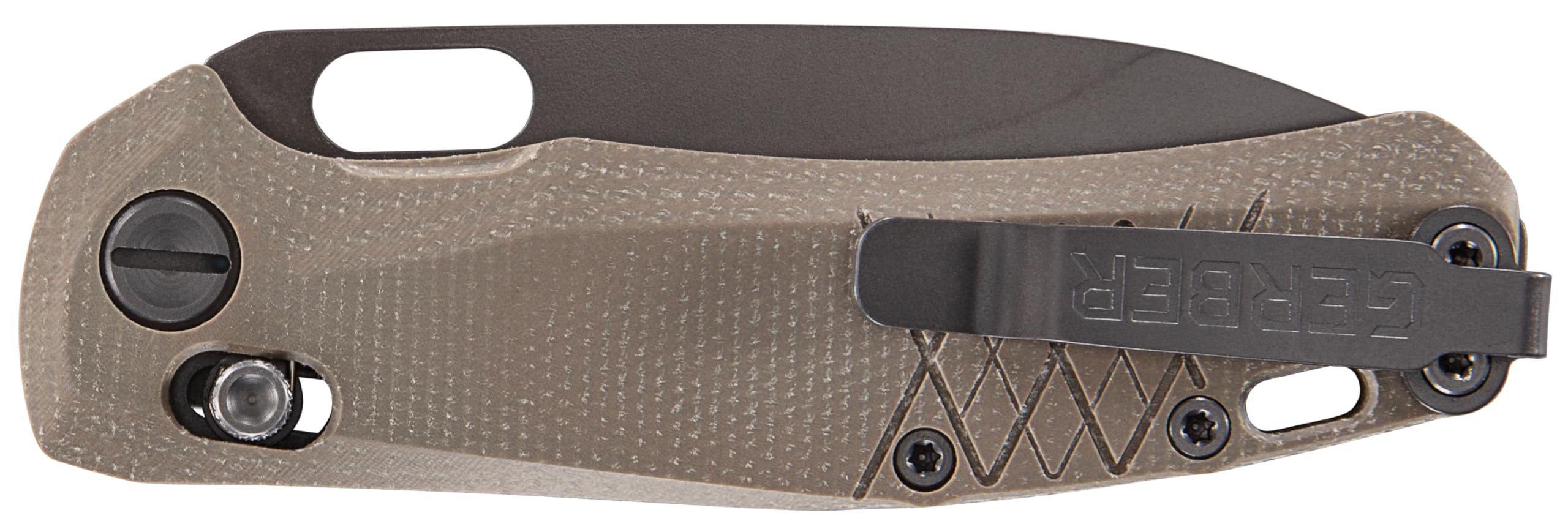 Gerber Taschenklappmesser mit Taschenclip, Scout, Mit Micarta-Griff und Glasbrecher, Klingenlänge: 8,2 cm, Grün, Rostfreier 440A Stahl, 1064583