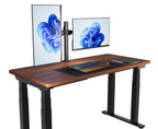 Amazon Basics Monitor-Halterung/Tragarm für 2 Monitore, mit einstellbarer Höhe, Bildschirmneigung und Kabelorganizer, 360-Grad-Drehung,Stahl, Schwarz, 33 bis 76 cm