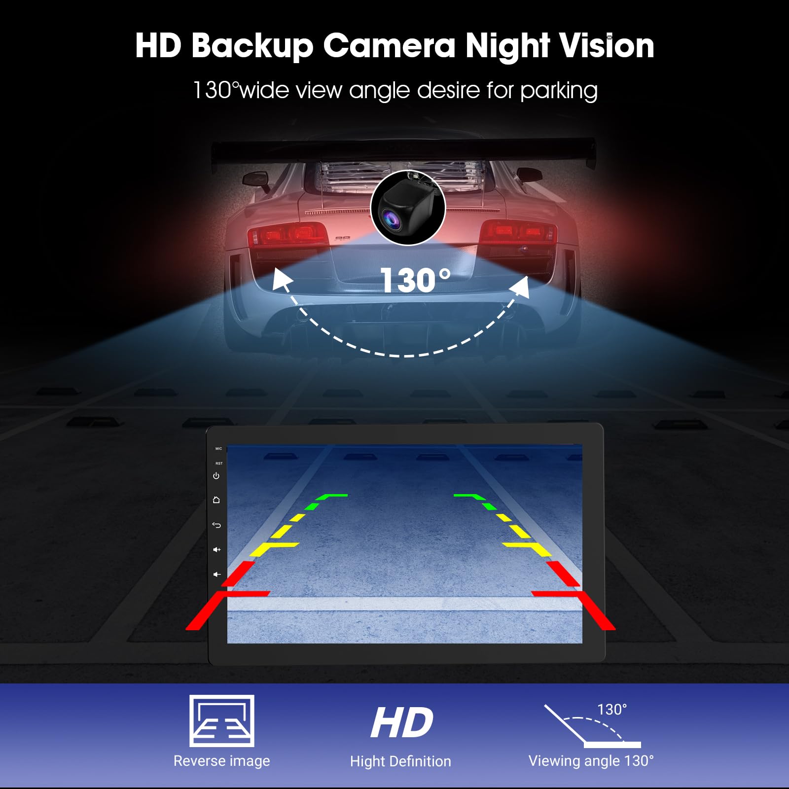Haudio 1Din Autoradio, mit 10.1 Zoll drehbar Bildschirm,Kompatibel mit Wireless Apple CarPlay und Android Auto,Car Play IPS Touch Screen,1080P-Rückfahrkamera,Bluetooth 5.0,GPS-Navigation,FM