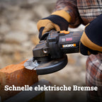 WORX WX814.9 Nitro Brushless Akku-Winkelschleifer 20V – 125mm Scheibendurchmesser – 8600 U/min – leicht & kompakt – 2-Positionen-Zusatzhandgriff – Sicherer Rückschlagschutz – ohne Akku & Ladegerät