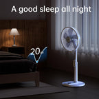 4UMOR Standventilator leise 24W 20dB DC Motor 9 Geschwindigkeiten Oszillation90° verstellbar Ventilator mit Fernbedienung 9H Timer 41cm Durchmesser Ventilator leise 80% Energie Sparen