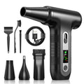 Elektrische Staubgebläse mit HD-Display - Electric Air Duster 200000 RPM mit LED-Licht, Mini-Gebläse mit Akku, Druckluftspray PC Reinigung, Luftgebläse für Tastatur, Haus, Outdoor, Auto, W06, Schwarz