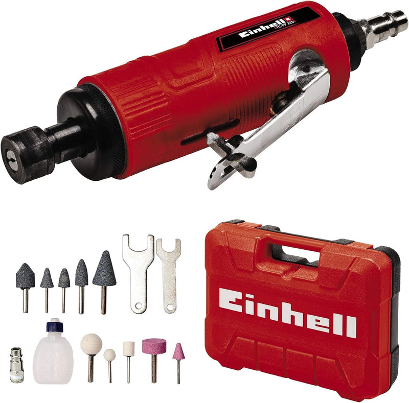 Einhell Druckluft-Stabschleifer TC-PP 220 (Druckluftgerät zum Schleifen, Polieren, Gravieren und Entgraten; inkl. 10 Schleifstifte, Transport-/ Aufbewahrungskoffer, ohne Öl)