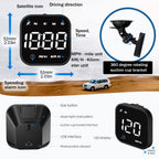 iKiKin Head Up Display Auto HUD Display KMH MPH GPS Smart Tachometer, 2.0'' LCD Bildschirm mit Übergeschwindigkeitsalarm Ermüdungswarnung, Navigationskompass für alle Fahrzeuge