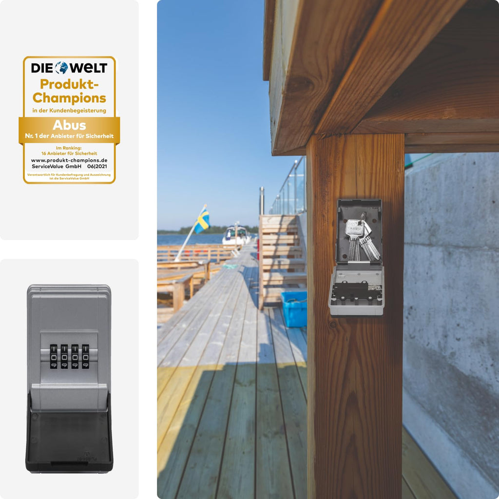 ABUS KeyGarage 727 Mini - Schlüsselbox zur Wandmontage - für bis zu 8 Schlüssel oder kleine Wertgegenstände - Schwarz-Silber