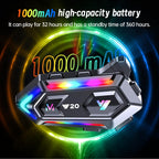 Khptop Motorradhelm Bluetooth Motorrad Helm Bluetooth Headset, doppelte Geräuschunterdrückung Helm Kopfhörer Starke Bass/IPX6 wasserdichte Kopfhörer Lautsprecher Kompatibel Alle Helme 1000mAh