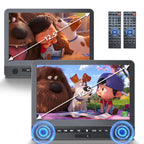 DESOBRY 12,5'' Auto DVD Player 2 Bildschrime Mit 5 Stunden wiederaufladbarer Akku, Zwei Auto-Bildschirm, Kopfstütze Fernseher Kinder TV Last Memory USB AV In/Out 12V