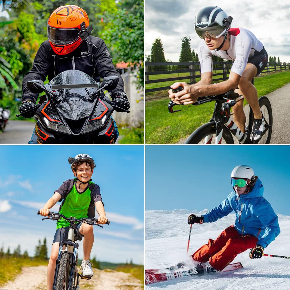 VSYSTO 1080P Tragbare Helmkamera 150° Weitwinkelobjektiv für Motorradhelm 6-lagige Glaslinse Metall Wasserdicht WiFi Nachtsicht DVR Bewegungsrecorder Schleifenaufzeichnung