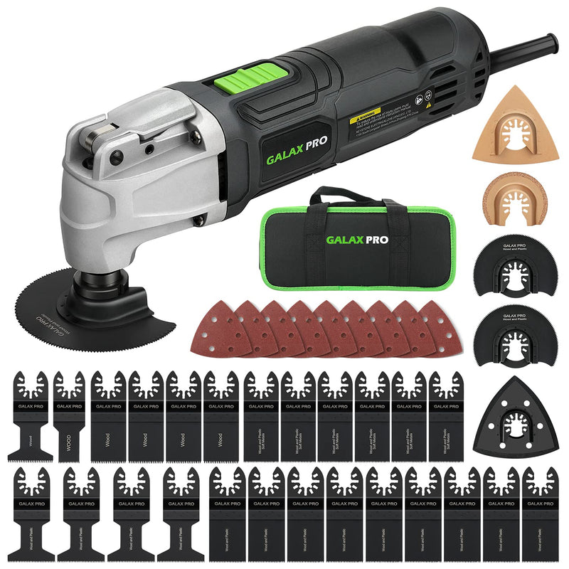 GALAX PRO Oszillierende Werkzeuge, 6 variable Geschwindigkeiten, 15000-22000RPM Multifunktionswerkzeug, 260W, 40-teilig, Zubehör mit Schnellspanner Multifunktionsklingen mit Tragetasche