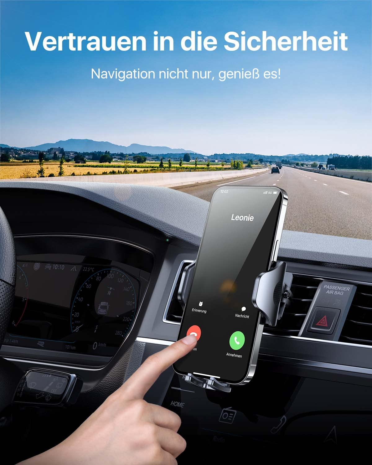 andobil Handyhalterung Auto Lüftung [2026 Neueste Lüftungsclip] Kfz Handy Halterung [100% Sicherer Griff ] 360° Drehbar Autohalterung Zubehör für iPhone 17 Pro Max Air 16 15 14 13 12 Galaxy S25 Ultra