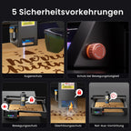 Longer RAY5 Laser Graviermaschine, 20W Laser-Ausgangsleistung, 3,5“ Farb-Touchscreen, Offline-Steuerung über App, Gravurwerkzeug für Metall/Glas/Holz, Arbeitsbereich 400x365mm
