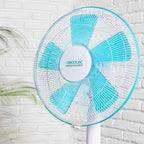 Cecotec EnergySilence 510 Standventilator. 40 W, 5 Flügel mit 40 cm Durchmesser, oszillierend, 3 Geschwindigkeiten, einstellbare Höhe 115-135 cm, Kupfermotor, schwarzes Design (Weiß | 110-130 cm)