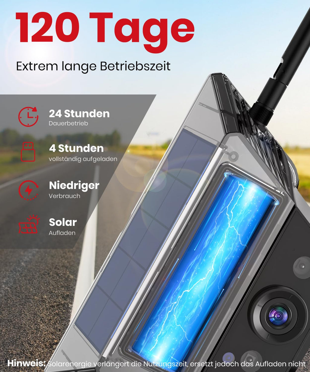 Solar Rückfahrkamera Kabellose Magnetisch: 5 Zoll HD 1080P Bildschirm 1 Min Magnetische Installation Starke Signal IP69K wasserdichte Rückfahrkameras mit Aufbewahrungstasche für Auto SUV LKW Anhänger