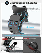 Zoeley Handyhalterung Fahrrad, Universal Handyhalterung Motorrad【1s-Installation】Abnehmbare 360° Drehen【Silikon Anti-Vibration】Fahrradhalterung Lenker Rennrad für alle 4.0-7 Zoll Smartphone (Black)