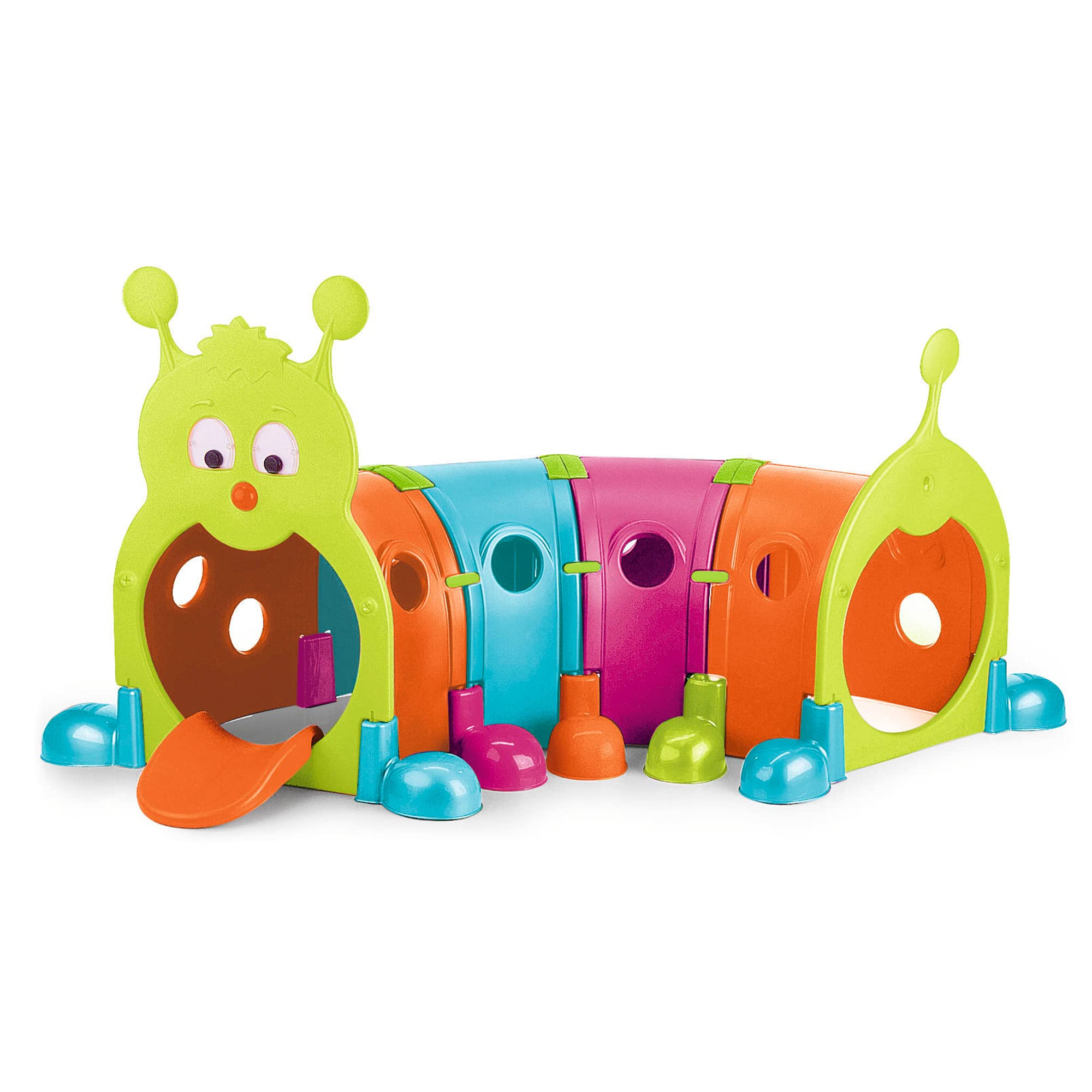 FEBER - Febergus, Kinder-Sporttunnel, Indoor und Garten, mit 4 erweiterbaren bunten Modulen, Outdoor-Spielzeug für Jungen und Mädchen +3 Jahre, Famosa (FEU12000)
