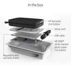 HP Sprocket Portable 2x3 Zoll Sofortbilddrucker (Schwarz) Zink-Papierbündel