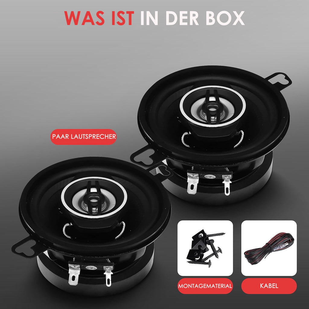 Pyle Autolautsprecher 8,8cm (3,5") – 2-Wege Koaxial Lautsprecher System 120W, 4 Ohm Impedanz, 1" Neodym Hochtöner, 4cm (1,6") Einbautiefe, KSV Spule, Poly Injection Membran – Einbaulautsprecher Auto