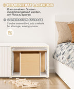 Yorbay Tisch und Stuhl Set für Kinder Kinderschreibtisch mit 1 Hockern, Kindersitzgruppe 3 in 1-Wendehocker & zum Kinderarbeitsplatz umwandelbarer Kinderbank, Kindermöbel 61,5 x 50 x 46 (Natur, L)