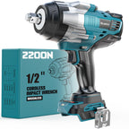 Ecarke Akku-Schlagschrauber 2200 Nm – Kompatibel mit Makita 18V Akku, 1/2" Bürstenloser Drehschlagschrauber mit LED-Licht für Automobile und Schwerer Maschinenreparatur – Ohne akku