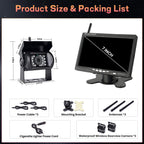 Hikity Rückfahrkamera Kabellos 7" Camper-Set mit 2 Geteilte Rück Kamera mit Nachtsicht IP67 Wasserdicht+Videoaufzeichnung für LKW, Anhänger Bus PKW Wohnmobile Vans 12V-24V