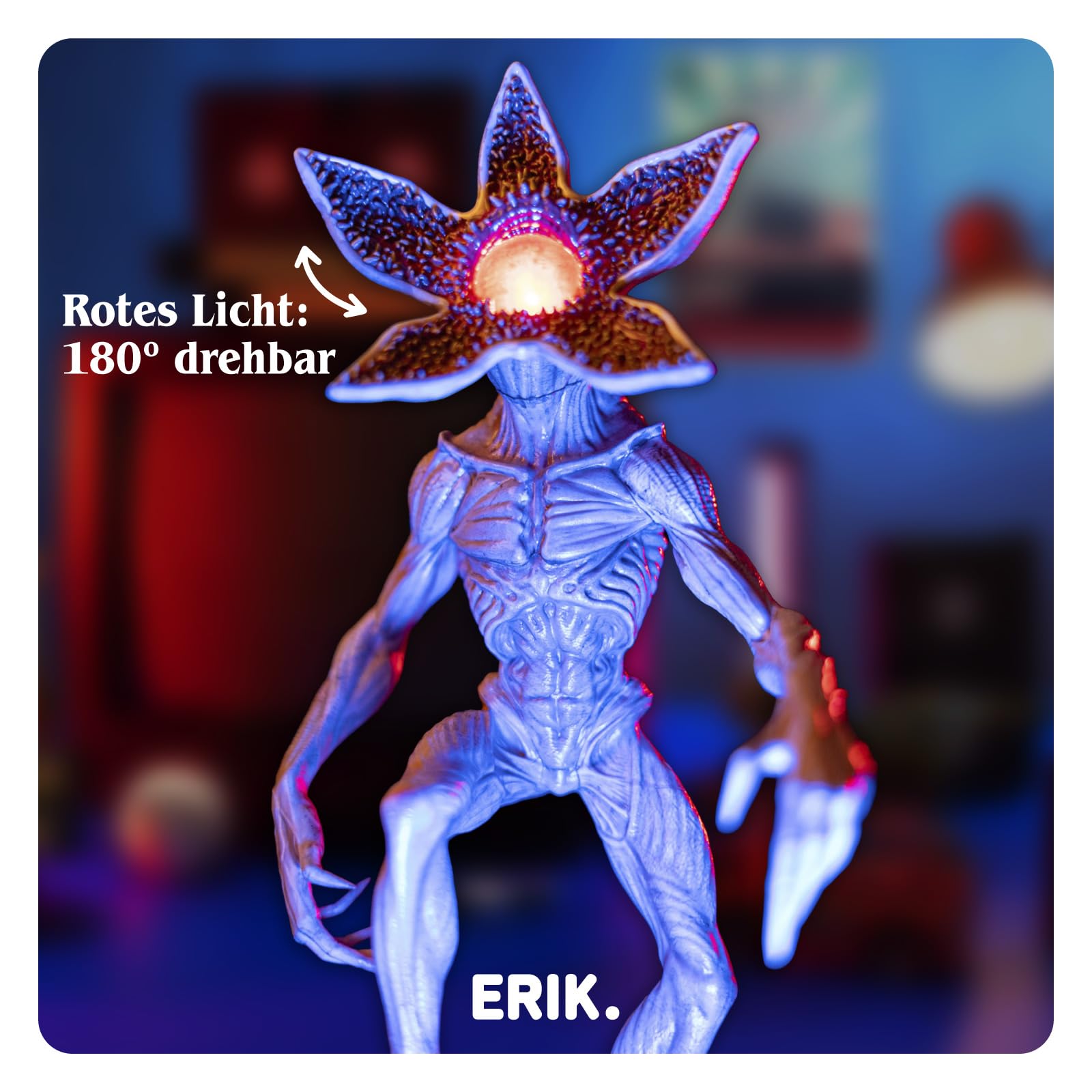 Grupo Erik LED Lampe Stranger Things Demogorgon Licht Deko - Stimmungslicht Schreibtisch 15 x 34 x 19 cm - Nachttischlampe Kinder und Erwachsene Zubehör - Offizieller Stranger Things Merch Fanartikel