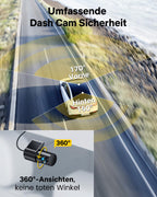 GKU Dashcam Auto Vorne Hinten, 4K/2,5K mit Touchscreen 3,18 Zoll, GPS 5G Wi-Fi Dash Cam, Dual Auto Kamera,64GB SD Karte,Parküberwachung,WDR,170° Weitwinkel,G-Sensor,Loop-Aufnahme,Max 256GB
