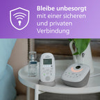 Philips AVENT Audio Babyphone, DECT-Technologie, Eco-Mode, Sternenhimmel, Gegensprechfunktion, Schlaf- und Nachtlieder, 18 Std. Laufzeit, maximale Reichweite, weiß (Modell SCD733/26)